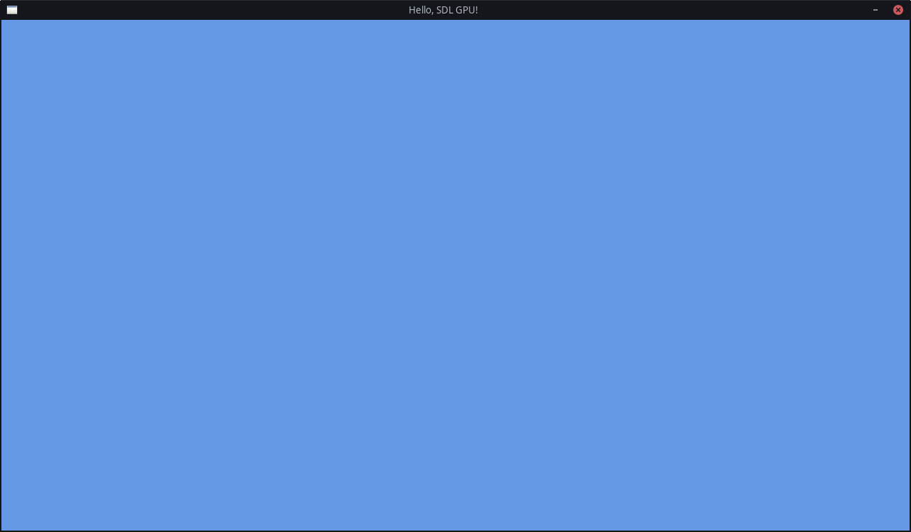 a system window filled entirely with cornflower blue