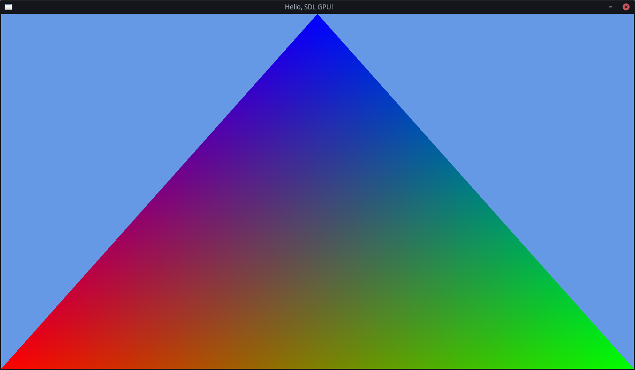 a colorful triangle on top of the background from last chapter